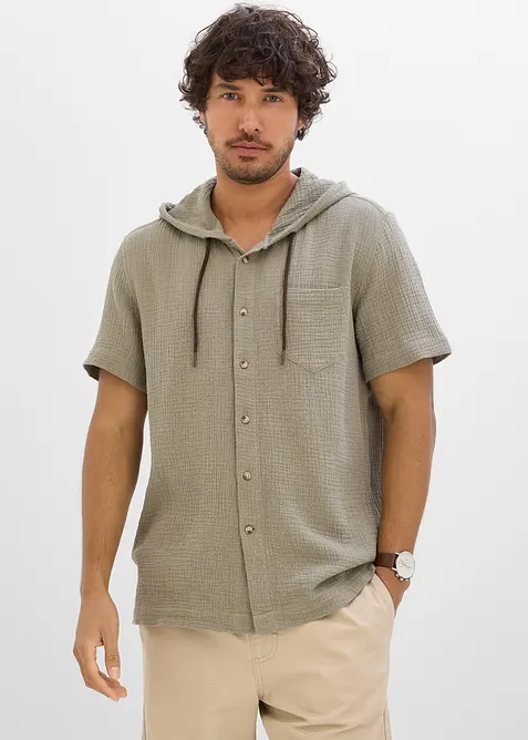 Camicia a maniche corte in mussola leggera, bonprix