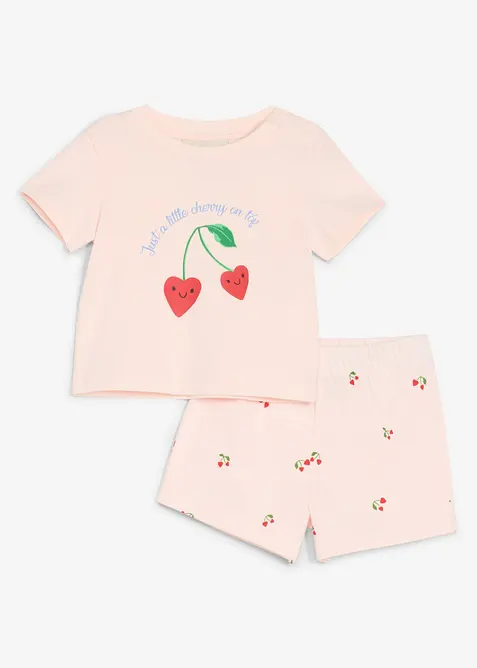 T-shirt e pantaloni corti in puro cotone biologico (set 2 pezzi), bonprix