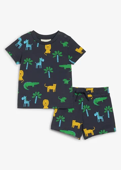 T-shirt e pantaloni corti in puro cotone biologico (set 2 pezzi), bonprix