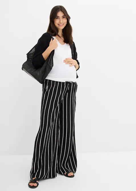 Pantaloni pr&eacute;maman larghi in cr&ecirc;pe di viscosa, bonprix