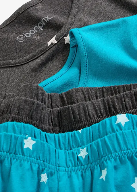 Pigiama estivo in puro cotone (pacco da 2), bonprix