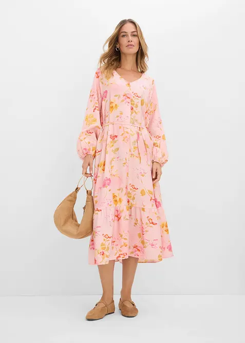 Abito midi in misto viscosa morbido, bonprix