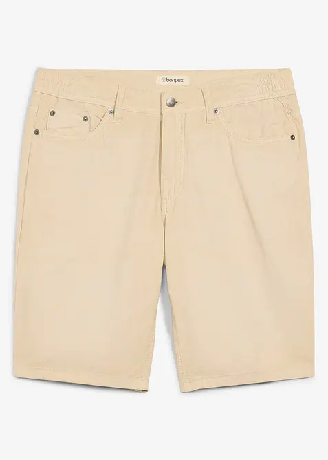 Bermuda elasticizzati leggeri in denim colorato, regular fit, bonprix
