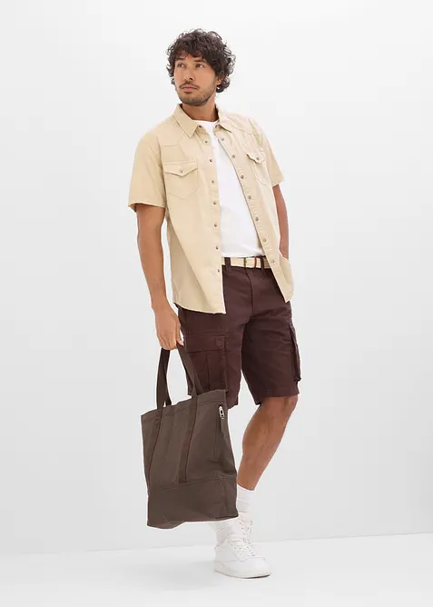Bermuda leggeri in denim colorato con elastico in vita, relaxed fit, bonprix