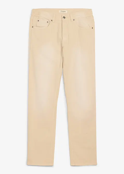 Jeans regular fit in denim colorato leggero, con vita elasticizzata, taglio straight, bonprix