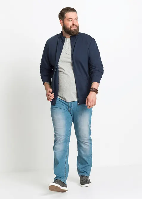 Felpa con zip a collo dritto, bonprix
