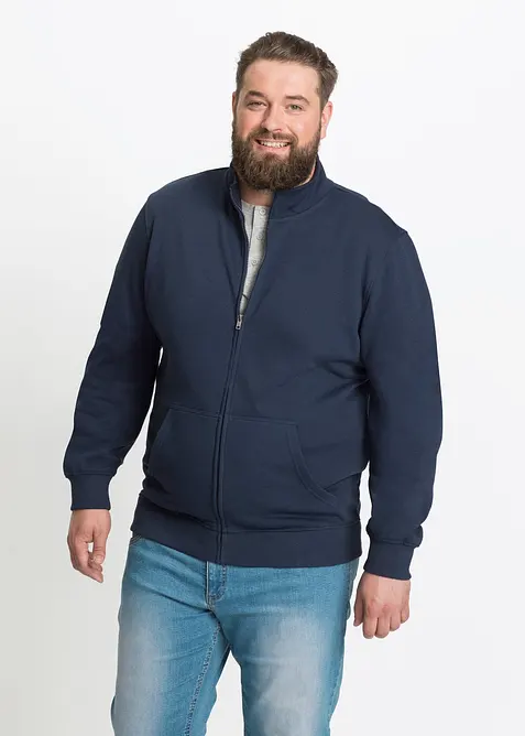 Felpa con zip a collo dritto, bonprix