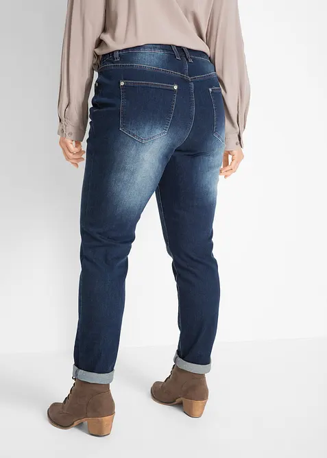 Jeans boyfriend elasticizzati, vita media, bonprix