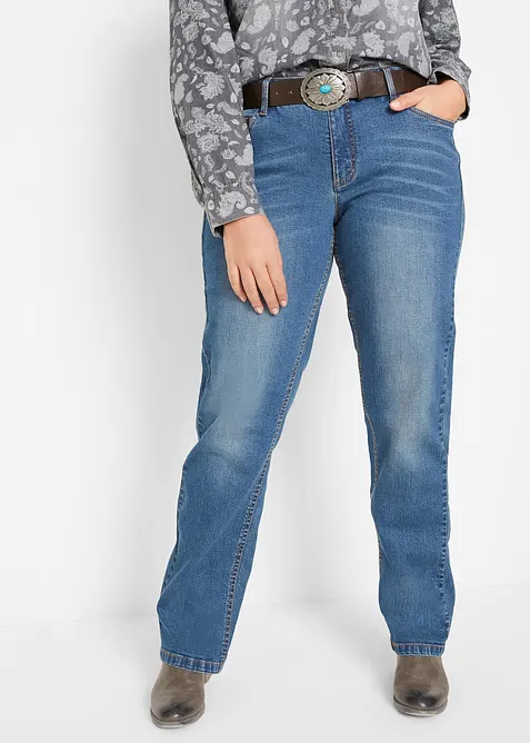Jeans elasticizzati straight, vita media, bonprix