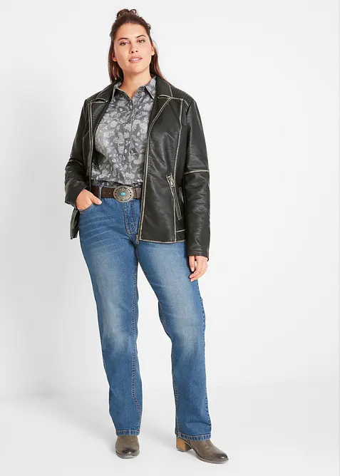 Jeans elasticizzati straight, vita media, bonprix