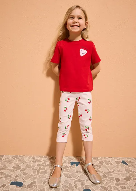 Leggings a pinocchietto in misto cotone elasticizzato (pacco da 3), bonprix