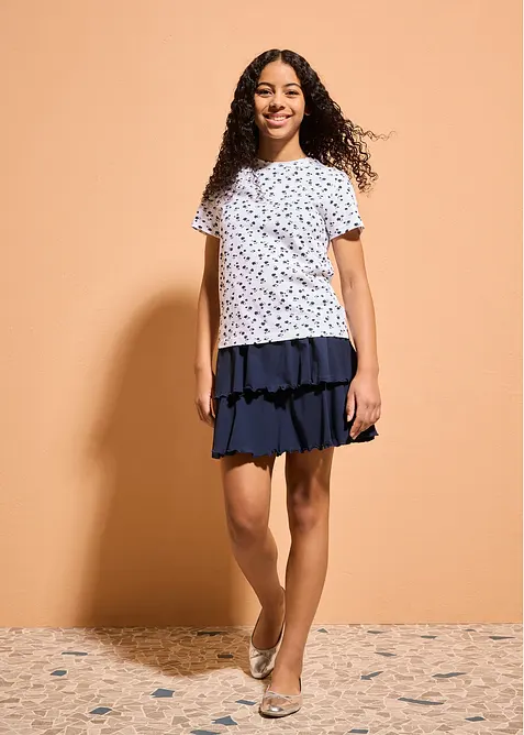 T-shirt in misto cotone biologico elasticizzato (pacco da 2), bonprix