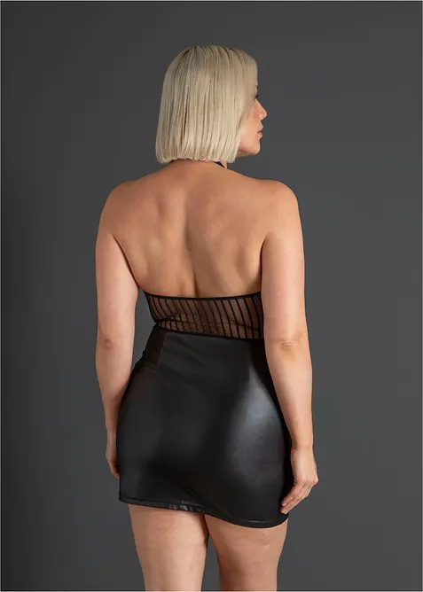 Mini abito effetto bagnato con collarino, bonprix