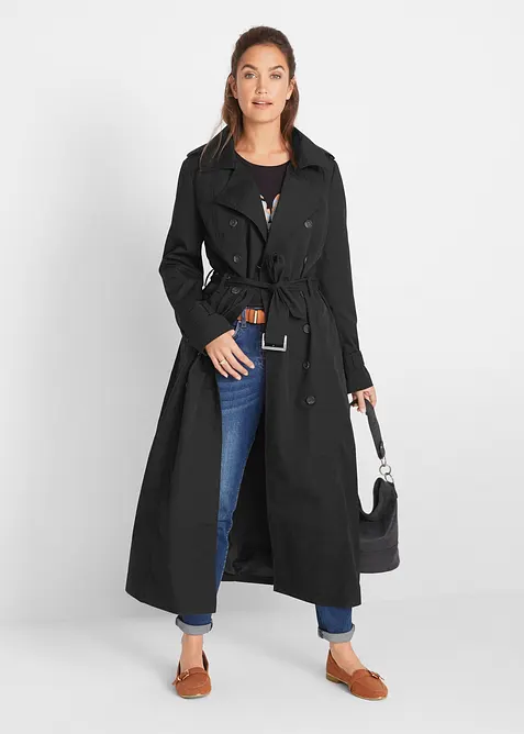 Trench lungo con cintura, bonprix