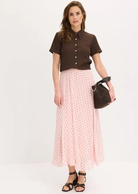 Gonna in chiffon con effetto stropicciato, bonprix