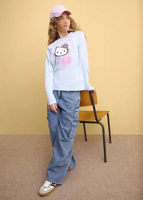 Maglia a maniche lunghe Hello Kitty in puro cotone, Hello Kitty