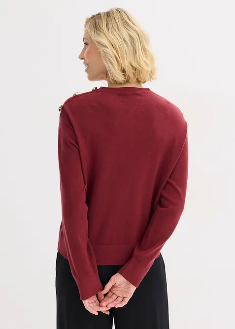 Maglione in misto cotone con bottoni, bonprix
