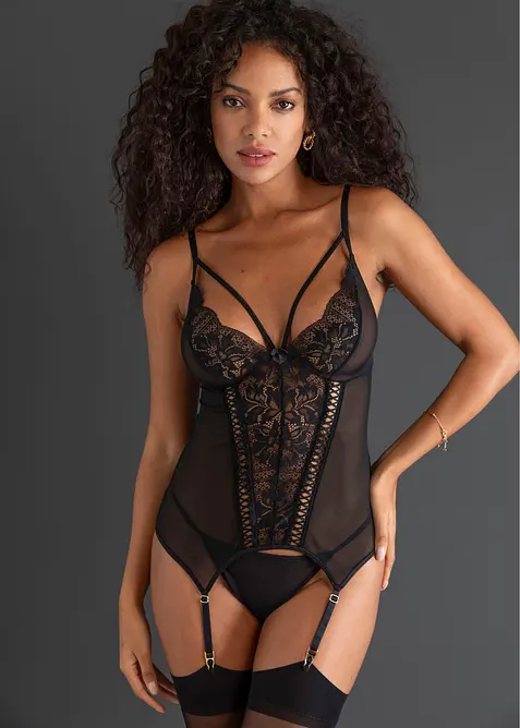 Corsetto con reggicalze e perizoma (set 2 pezzi), bonprix