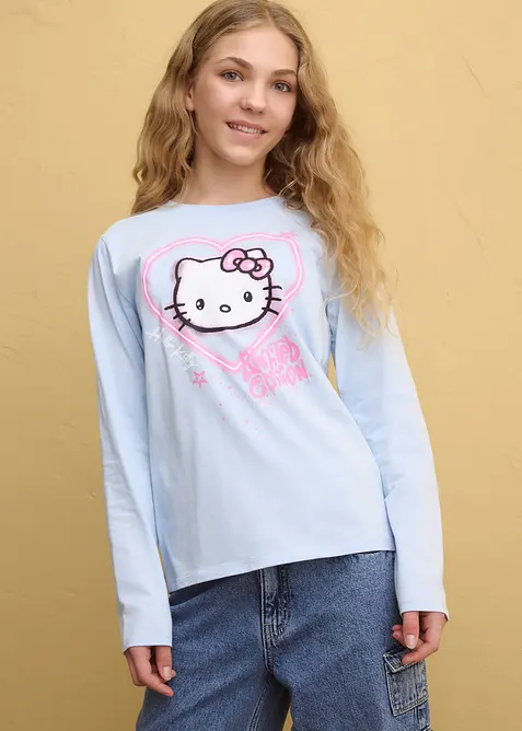 Maglia a maniche lunghe Hello Kitty in puro cotone, Hello Kitty