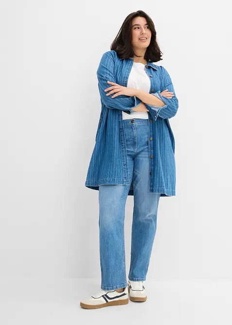 Jeans dritti con girovita comodo, vita media, bonprix