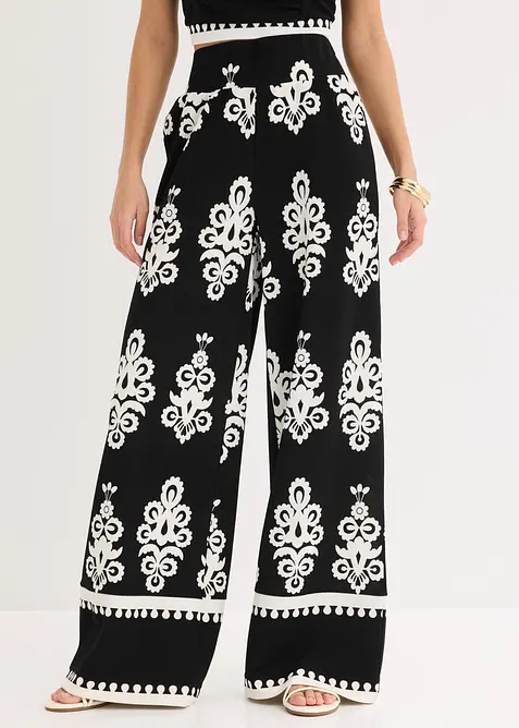 Pantaloni in jersey, vita alta, bonprix