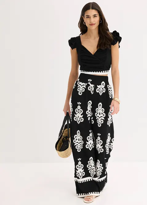 Pantaloni in jersey, vita alta, bonprix