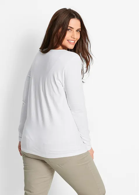 Maglia elasticizzata aderente a maniche  lunghe, bonprix