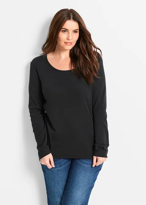 Maglia a maniche lunghe in puro cotone biologico, bonprix