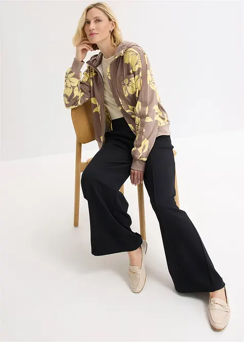 Felpa con zip e cotone, bonprix