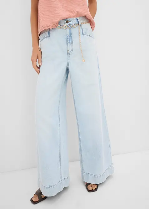 Jeans wide leg, vita alta, bonprix