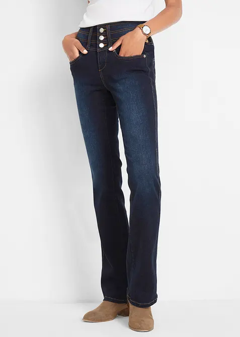 Jeans bootcut modellanti, vita alta, bonprix
