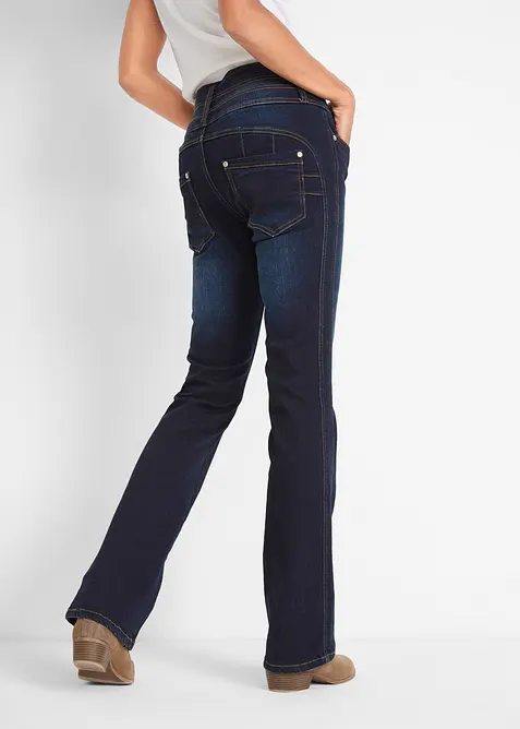 Jeans bootcut modellanti, vita alta, bonprix