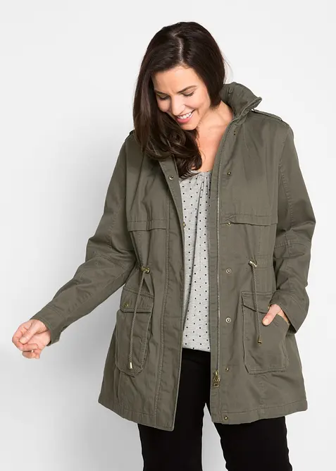 Parka di cotone foderato in jersey, bonprix