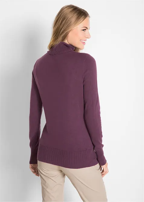 Maglione a collo alto in filato fine, bonprix
