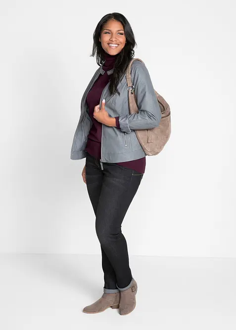 Maglione a collo alto in filato fine, bonprix