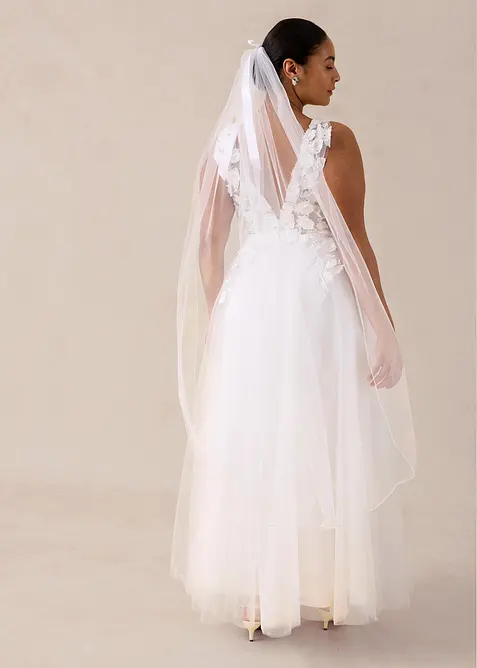 Abito da sposa in tulle delicato con pizzo floreale, bonprix