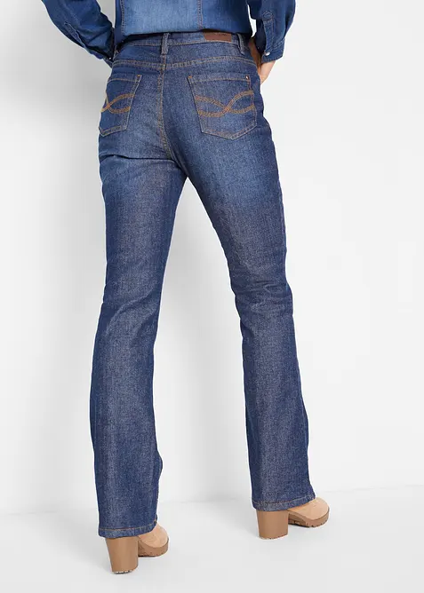 Jeans bootcut termici, vita alta, bonprix