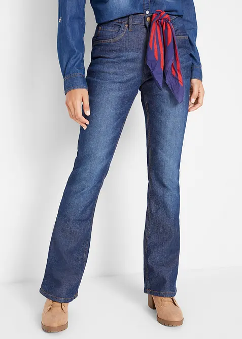 Jeans bootcut termici, vita alta, bonprix