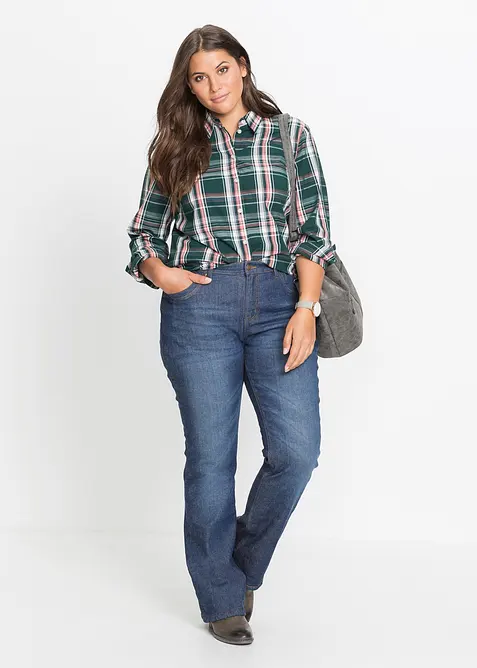 Jeans bootcut termici, vita alta, bonprix