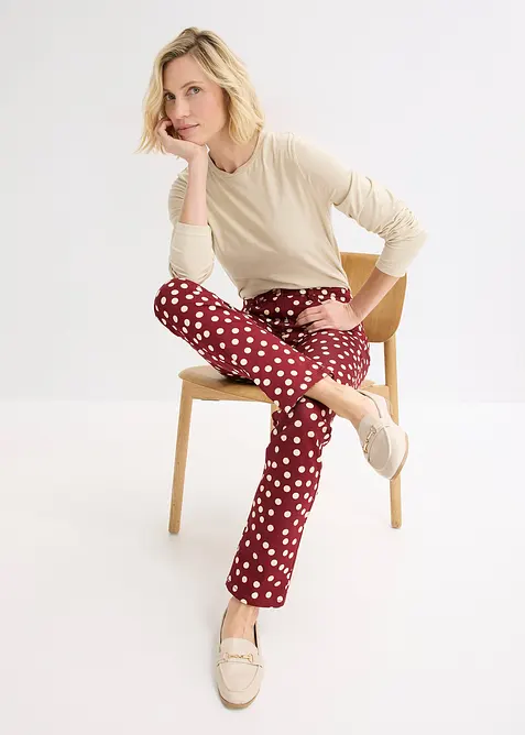 Pantaloni 5 tasche elasticizzati, bonprix