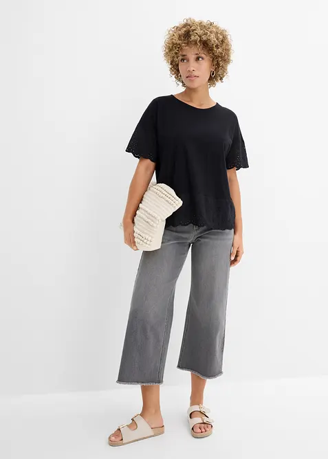 Jeans cropped wide fit, bonprix