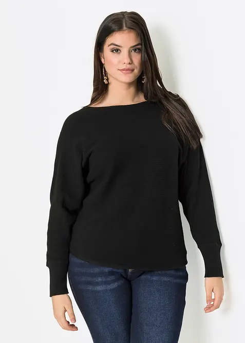 Maglione oversize a costine, bonprix