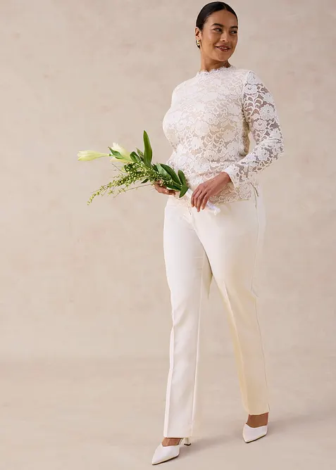 Maglia in pizzo a maniche lunghe, bonprix