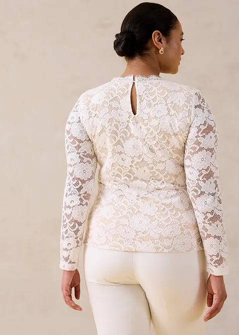 Maglia in pizzo a maniche lunghe, bonprix