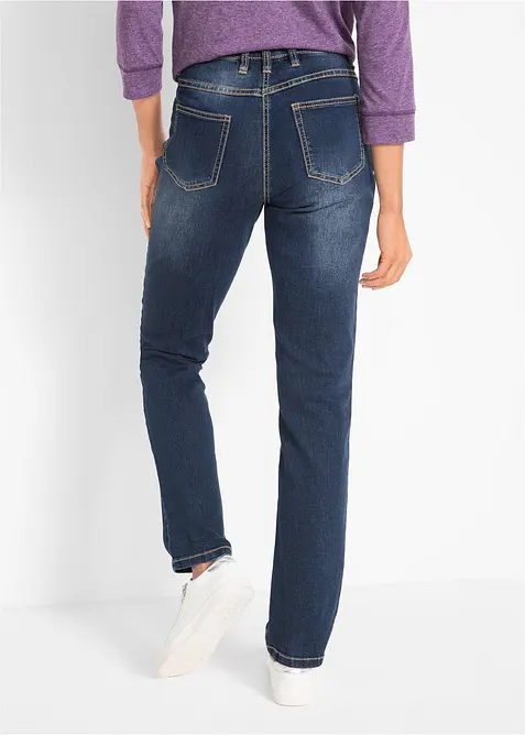 Jeans straight elasticizzati, vita media, bonprix