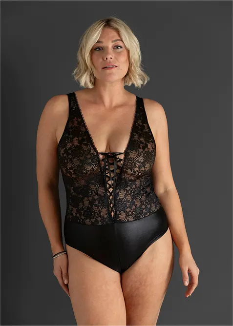 Body ouvert in look bagnato, bonprix