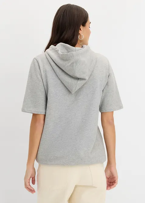 Felpa con cappuccio in misto cotone, bonprix