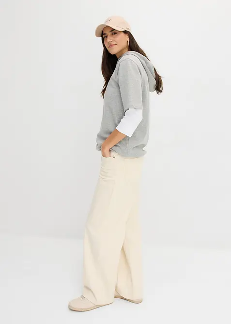 Felpa con cappuccio in misto cotone, bonprix