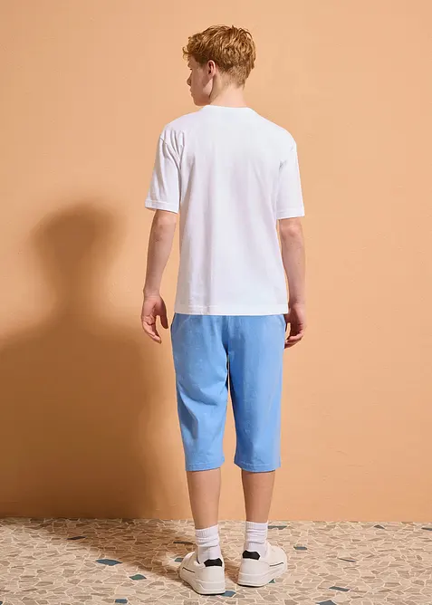 T-shirt loose fit e pantaloni corti in jersey di puro cotone biologico (set 2 pezzi), bonprix