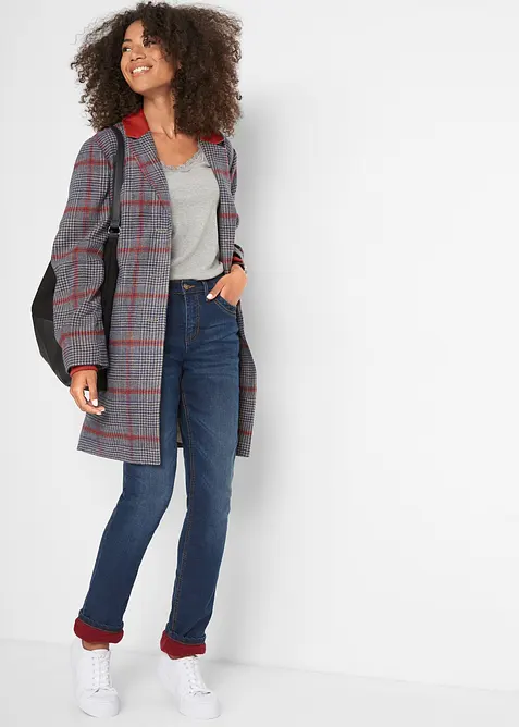 Jeans termici straight, vita alta, bonprix